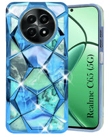 For Realme C65 5G Back Cover Case ( Dual Design Glitter Sparkle and Detachable Diamond Print Case | Soft and Flexible)