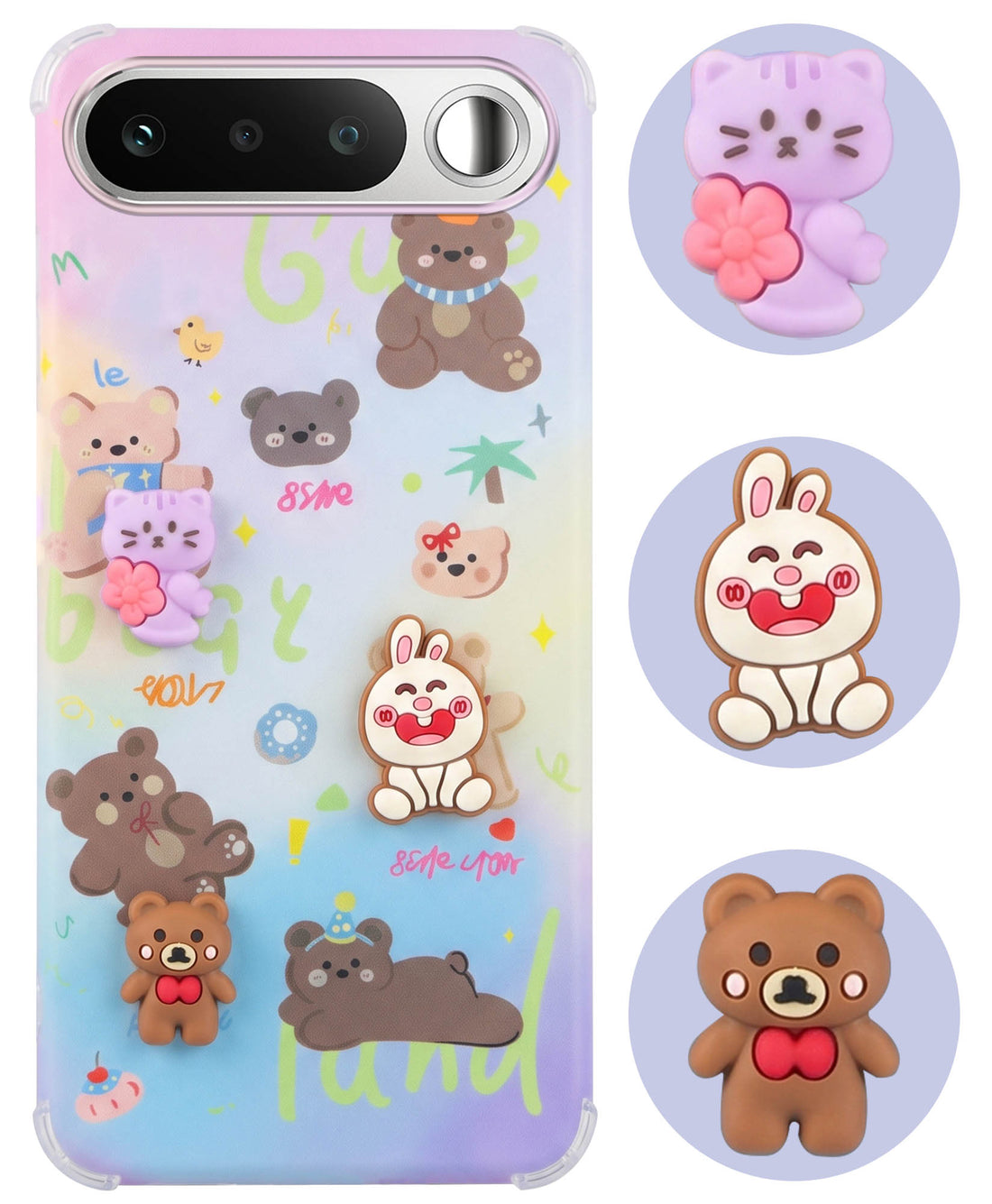 For Realme 16 Back Cover Case (3D Cute Cartoons | Hard Back Side Soft | Matte Premium Finish | HD Printing)