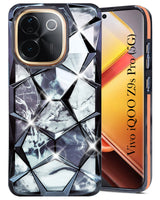 For Vivo iQOO Z9s Pro Back Cover Case ( Dual Design Glitter Sparkle and Detachable Diamond Print Case | Soft and Flexible)