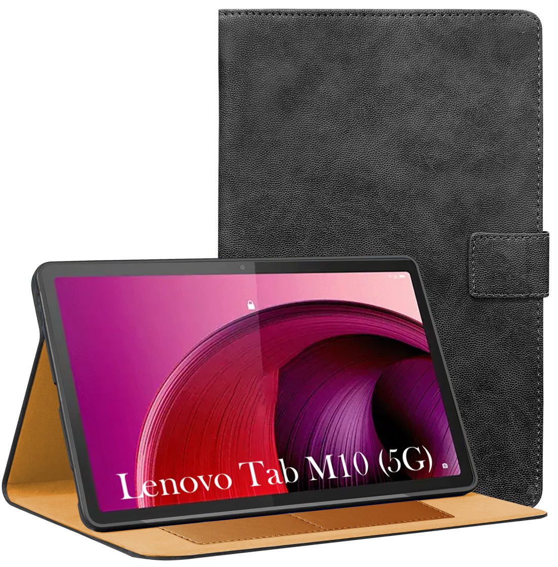 For Lenovo Tab M10 5G (X360) 10.61 Inch Flip Cover Folio Cover (PU Leather | Multi-Angle Smart Stand | Card Storage Slots | Silicone Back Pouch)