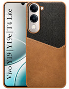 For Vivo Y19 | Vivo Y19e | Vivo T4 Lite Back Cover Case (Dual PU Leather Stitch | Professional Minimalist | Soft and Flexible)