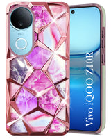 For Vivo iQOO Z10R Back Cover Case ( Dual Design Glitter Sparkle and Detachable Diamond Print Case | Soft and Flexible)