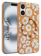 For Apple iPhone 16 Back Cover Case (Cute Floral Design | Flower Print for Girls | MagSafe Compatible Wireless Charging)