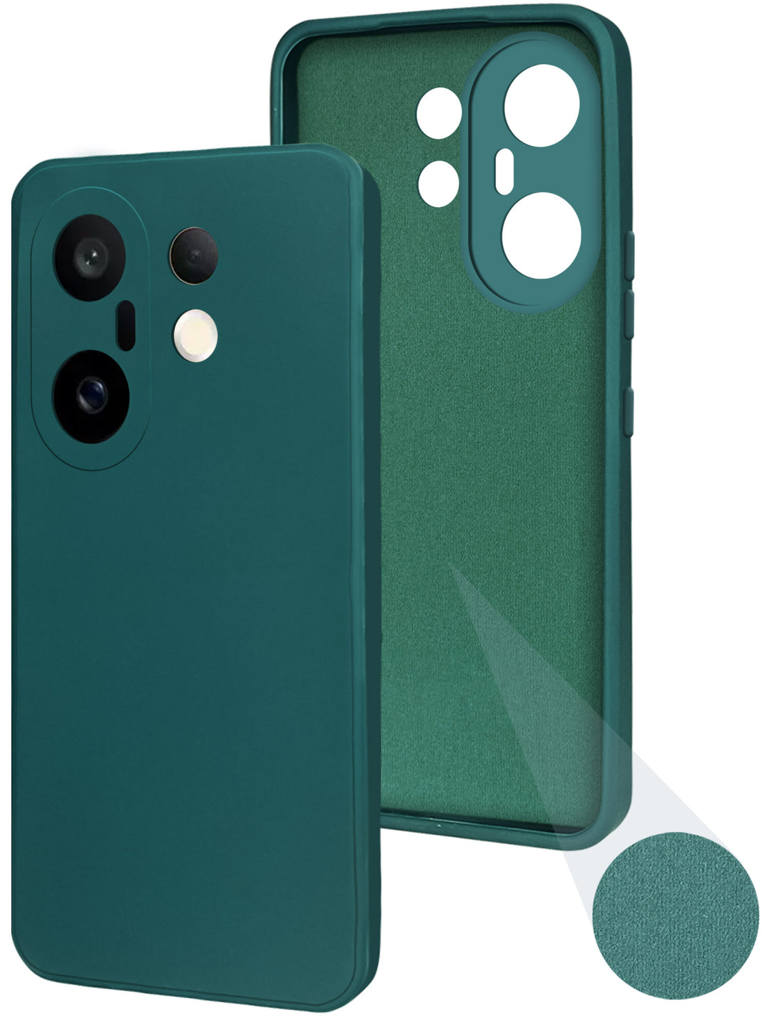 For Vivo X200 FE Back Cover Case (Matte Finish Silicone with Inside Fiber cloth)
