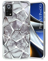 For Poco C71 Back Cover Case (Dual Design Glitter Sparkle and Detachable Diamond Print Case | Soft and Flexible)