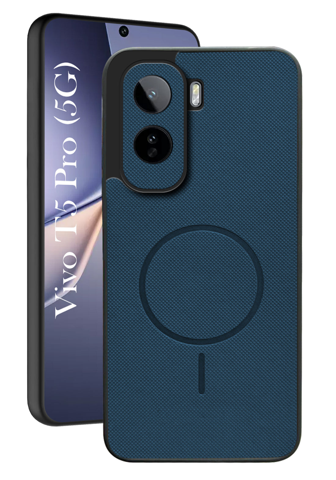 For Vivo T5 Pro 5G Back Cover Case PU Leather (Texture Grip Design | Professional Minimalist | Camera Protection | Soft and Flexible)
