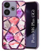 For Poco M6 Plus 5G Back Cover Case ( Dual Design Glitter Sparkle and Detachable Diamond Print Case | Soft and Flexible)