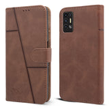 For Tecno Pova 2 Flip Cover Case (Stitched Leather Finish | Magnetic Closure | Inner TPU | Foldable Stand | Wallet Card Slots)