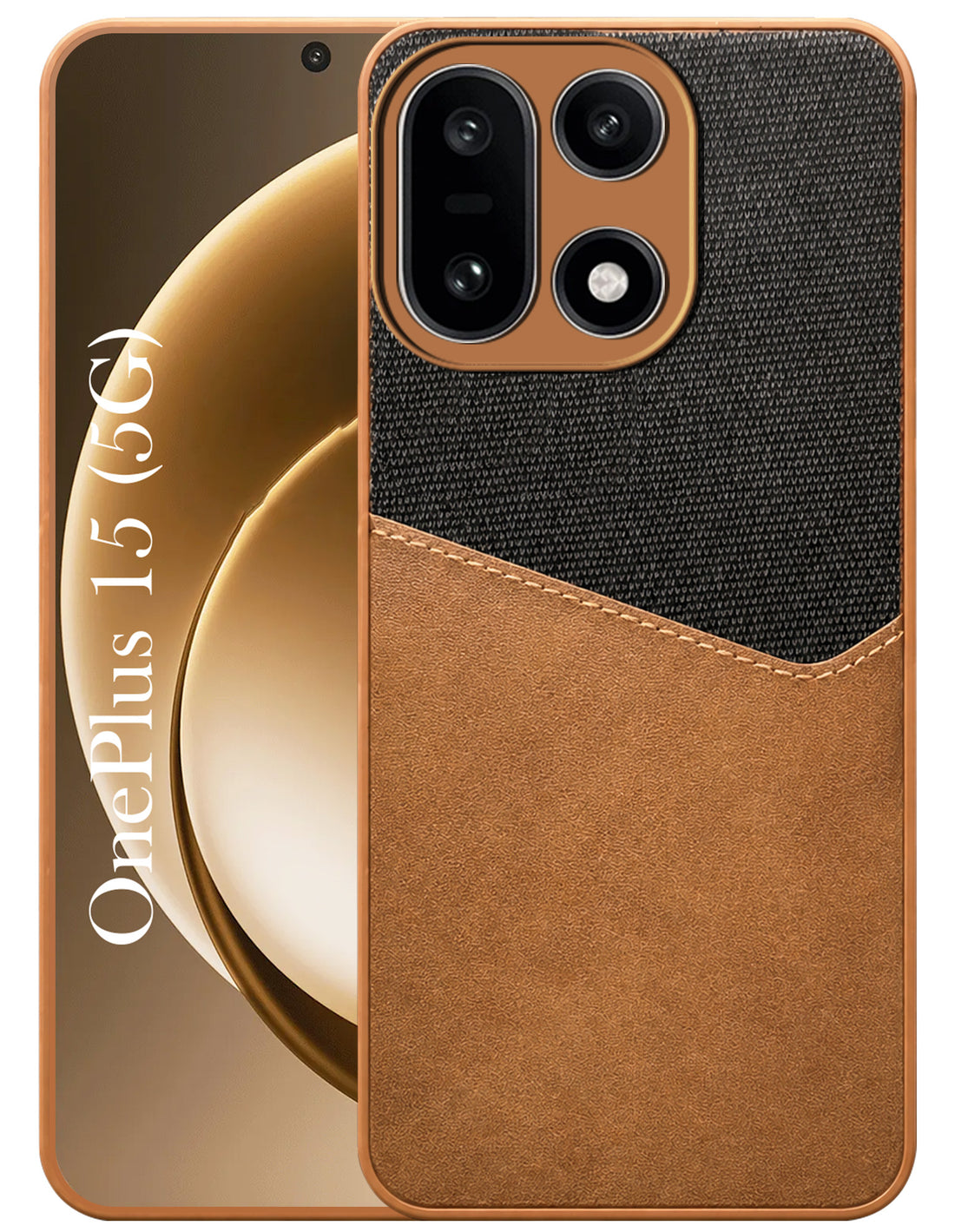 For OnePlus 15 5G Back Cover Case (Dual PU Leather Stitch | Professional Minimalist | Soft and Flexible)