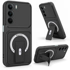 For Realme C73 Back Case Cover Metallic (Hybrid Armor Kickstand | MagSafe Compatible | Camera Protection Shockproof)