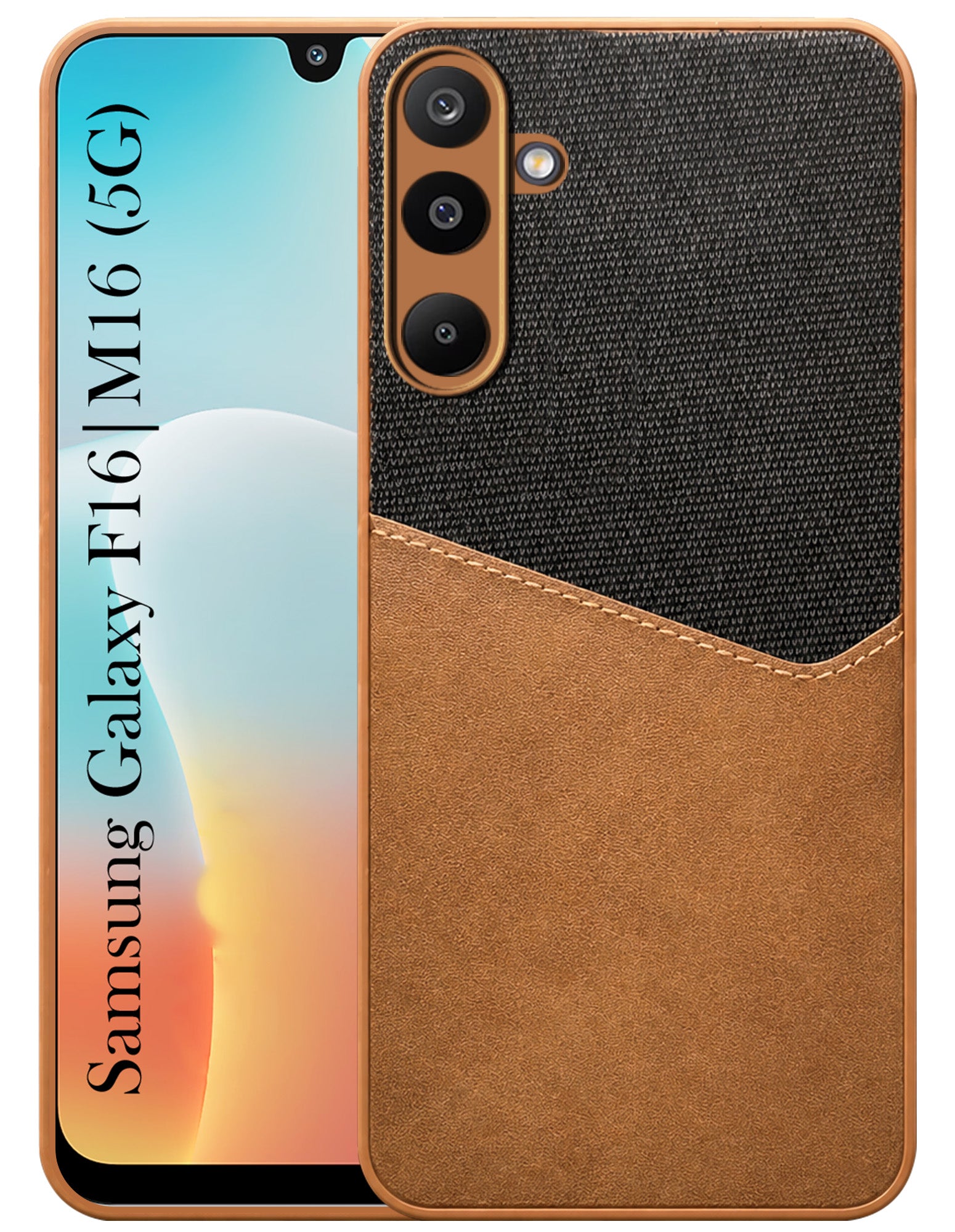 For Samsung Galaxy M16 5G | Samsung Galaxy F16 Back Cover Case (Dual PU Leather Stitch | Professional Minimalist | Soft and Flexible)