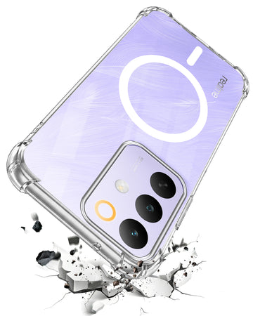 For Realme C85 5G | Realme Narzo 90x Back Cover Shockproof Crystal-Clear (Magsafe Wireless Support | Drop & Camera Protection | Hard Polycarbonate)