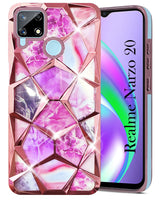 For Realme Narzo 20 Back Cover Case (Dual Design Glitter Sparkle and Detachable Diamond Print Case | Soft and Flexible)