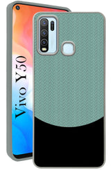 For Vivo Y50 Back Cover Case (Elegant PU Leather Finish | Premium Minimalist Professional | Camera Protection Bump)