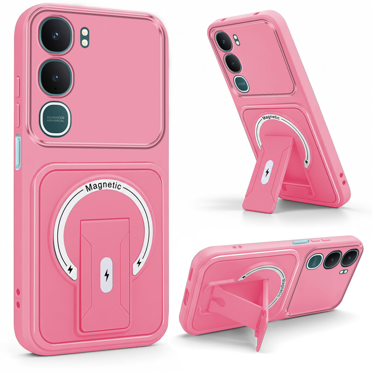 For Vivo Y31 5G Back Case Cover Metallic (Hybrid Armor Kickstand | MagSafe Compatible | Camera Protection Shockproof)