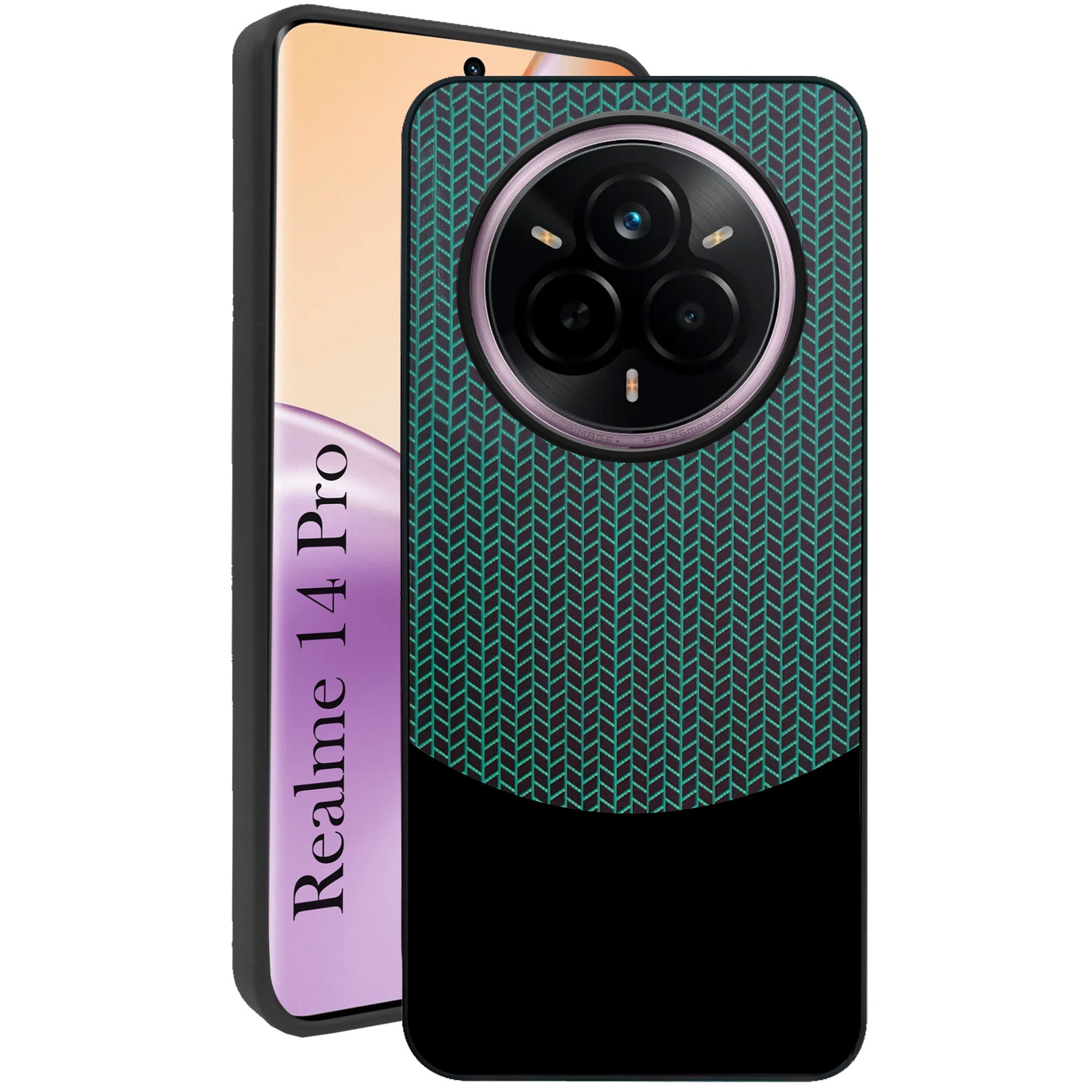 For Realme 14 Pro Back Cover Case (Elegant PU Leather Finish | Premium Minimalist Professional | Camera Protection Bump)