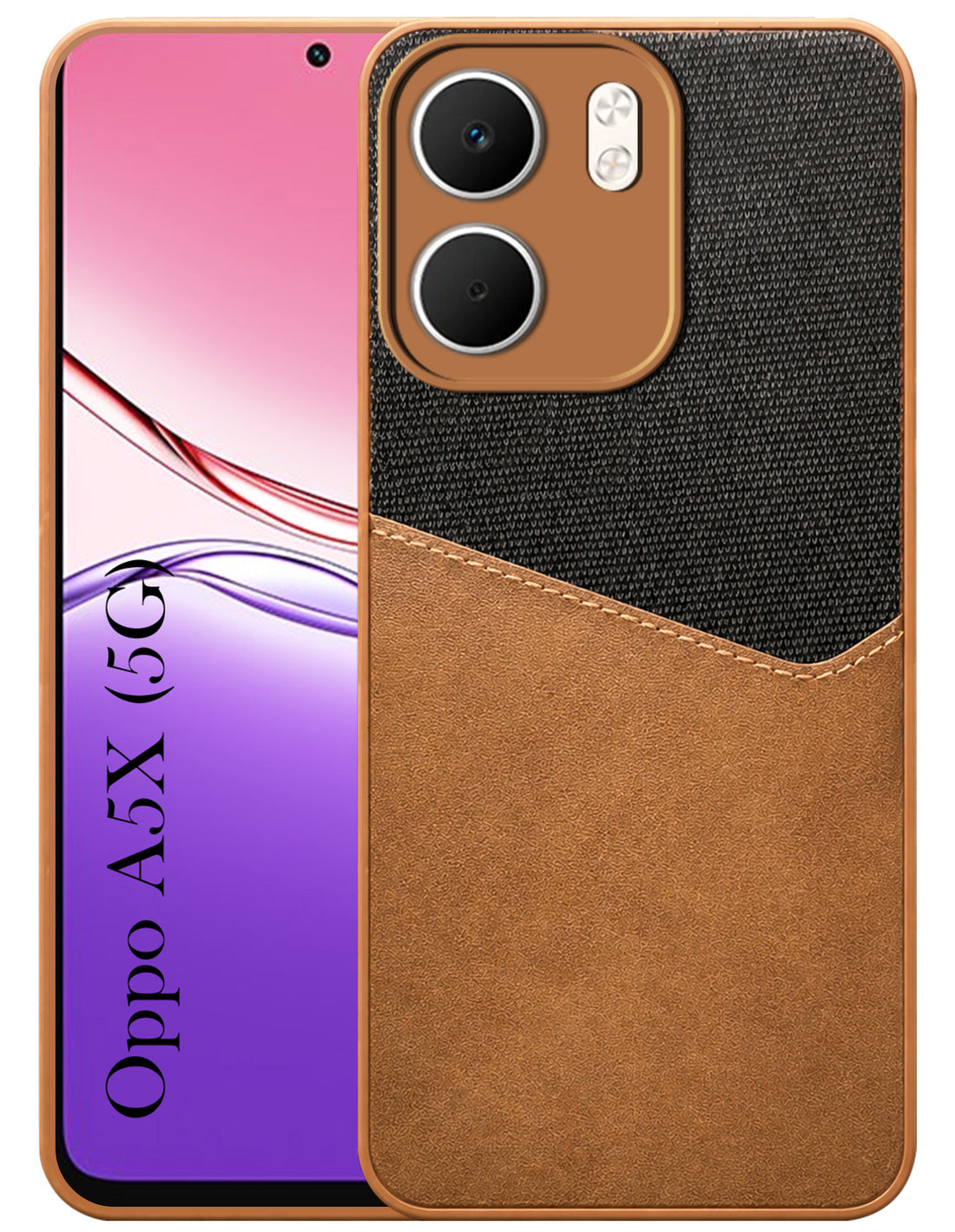 For Oppo A5X Back Cover Case (Dual PU Leather Stitch | Professional Minimalist | Soft and Flexible)