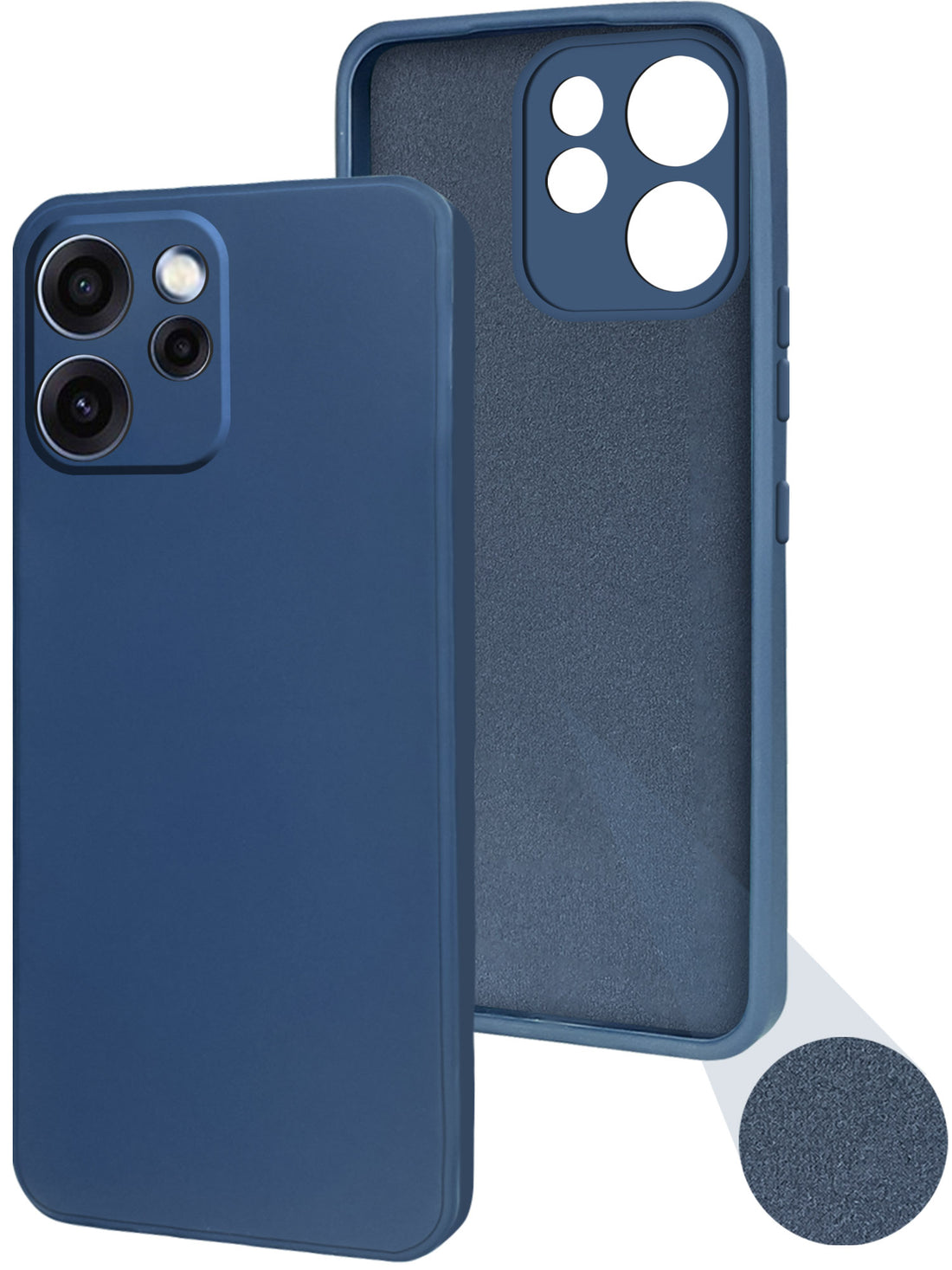 For Oppo Reno 15c Back Cover Case (Matte Finish Silicone with Inside Fiber Cloth)