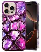 For Apple iPhone 16 Pro Max Back Cover Case ( Dual Design Glitter Sparkle and Detachable Diamond Print Case | Soft and Flexible)