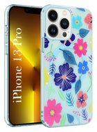 For Apple iPhone 13 Pro Back Cover Case  (Cute Floral Design | Flower Print for Girls | MagSafe Compatible Wireless Charging)