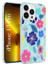 For Apple iPhone 13 Pro Back Cover Case  (Cute Floral Design | Flower Print for Girls | MagSafe Compatible Wireless Charging)
