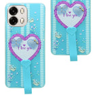For Oppo A6 Pro Back Cover Case (3D Cute Heart Strap Holder | Camera Protection | Designer Girls Print)