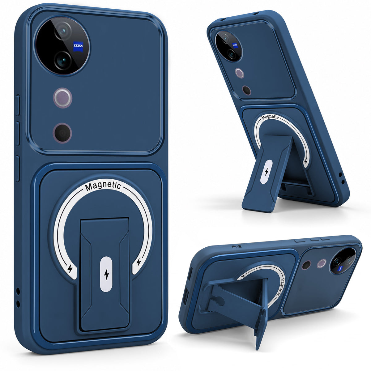 For Vivo V40 | Vivo V40 Pro 5G Back Case Cover Metallic (Hybrid Armor Kickstand | MagSafe Compatible | Camera Protection Shockproof)