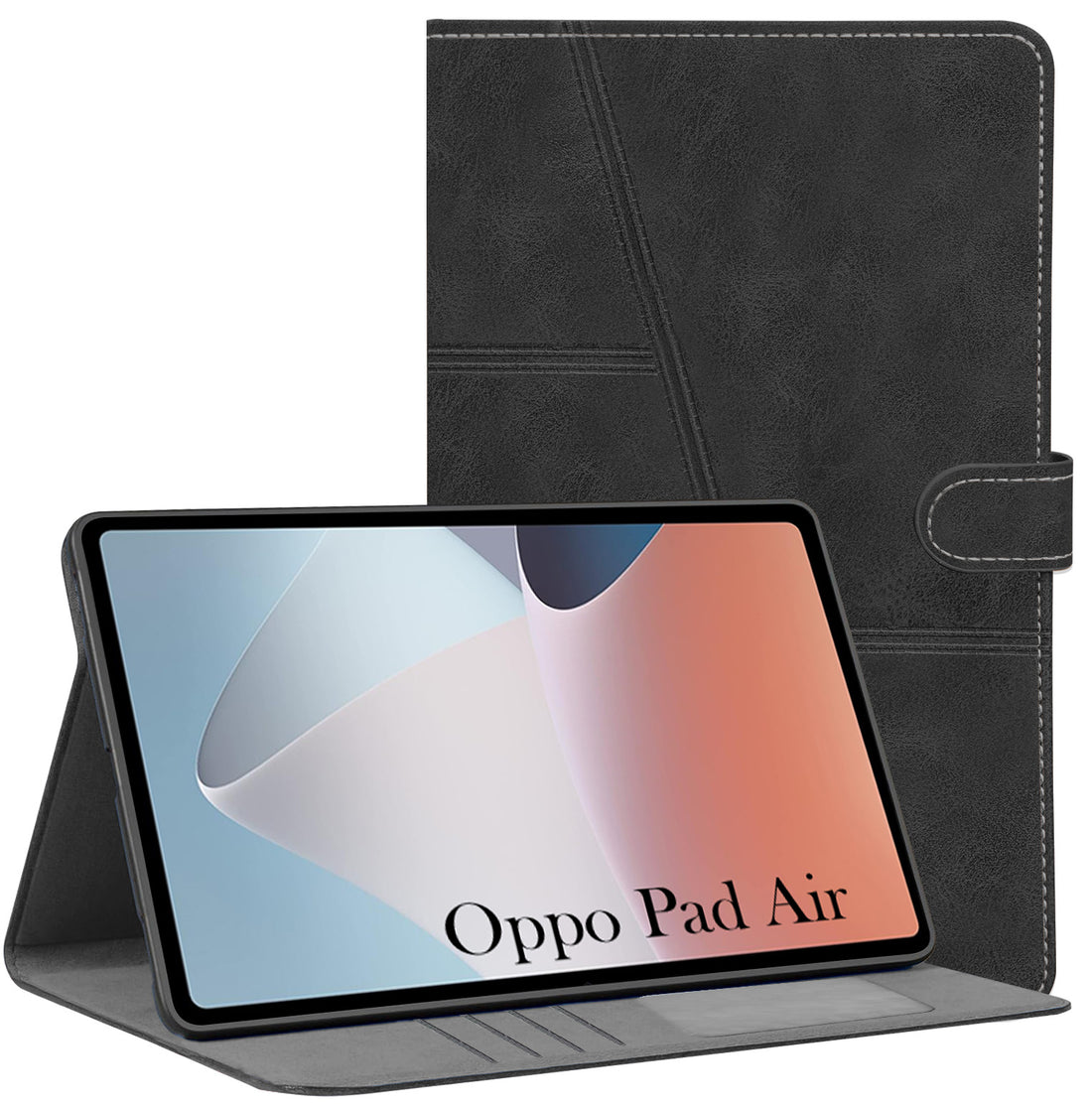 For Oppo Pad Air 10.36 Inch OPD2102/X21N2 Flip Cover Folio Case (PU Leather | Multi-Angle Smart Stand | Card Storage Slots | Silicone Back Pouch)