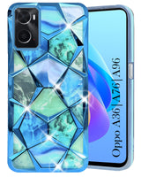 For Oppo A76 | A36 | A96 Back Cover Case (Dual Design Glitter Sparkle and Detachable Diamond Print Case | Soft and Flexible)