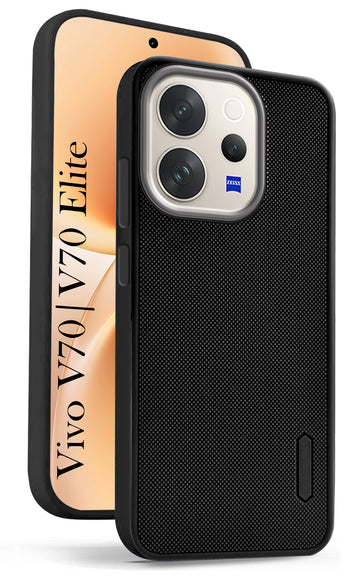 For Vivo V70 | Vivo V70 Elite 5G Back Cover Case Rubberised  Elite 5G (Textured Grip Design | Micro-Fiber Cloth Inside | Slim and Light Weight | Soft Touch and Feel)