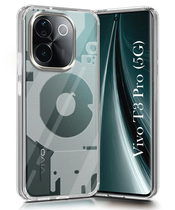 For Vivo T3 Pro Bck Cover (Silicone Matte Shockproof Case with Camera Protection | Soft and Flexible | Transparent)