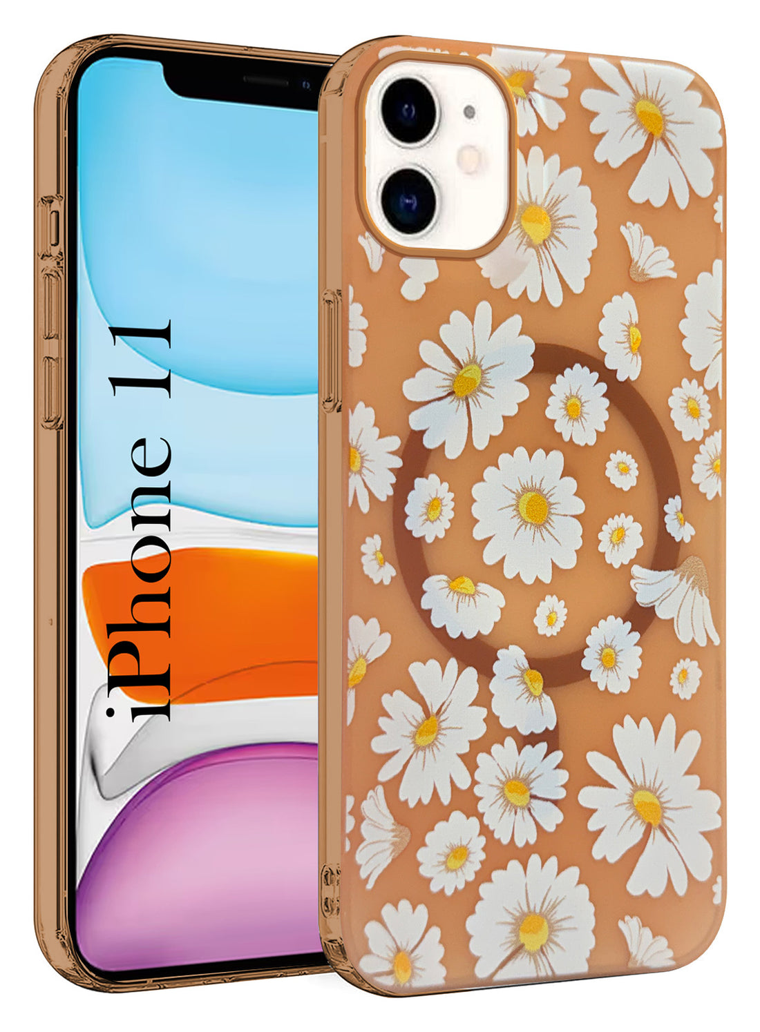 For Apple iPhone 11 (Cute Floral Design | Flower Print for Girls | MagSafe Compatible Wireless Charging)