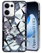 For Oppo Reno13 | Oppo Reno 13 Back Cover Case Girls (Dual Design Glitter Sparkle and Detachable Diamond Print Case | Soft and Flexible)