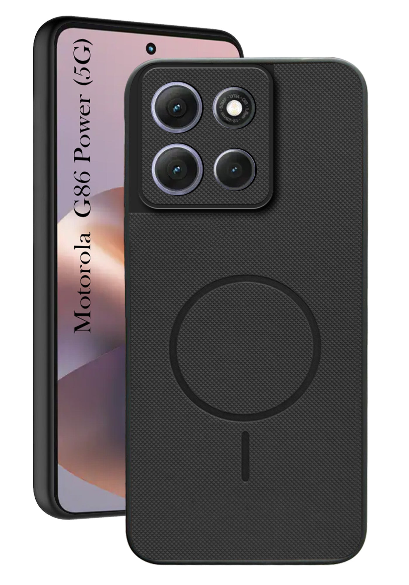 For Motorola Moto G86 Power Back Cover Case PU Leather (Texture Grip Design | Professional Minimalist | Camera Protection | Soft and Flexible)