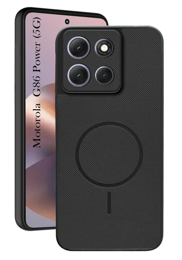 For Motorola Moto G86 Power Back Cover Case PU Leather (Texture Grip Design | Professional Minimalist | Camera Protection | Soft and Flexible)