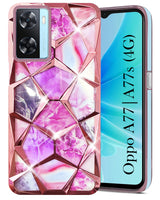 For Oppo A77 4G | Oppo A77s Back Cover Case ( Dual Design Glitter Sparkle and Detachable Diamond Print Case | Soft and Flexible)