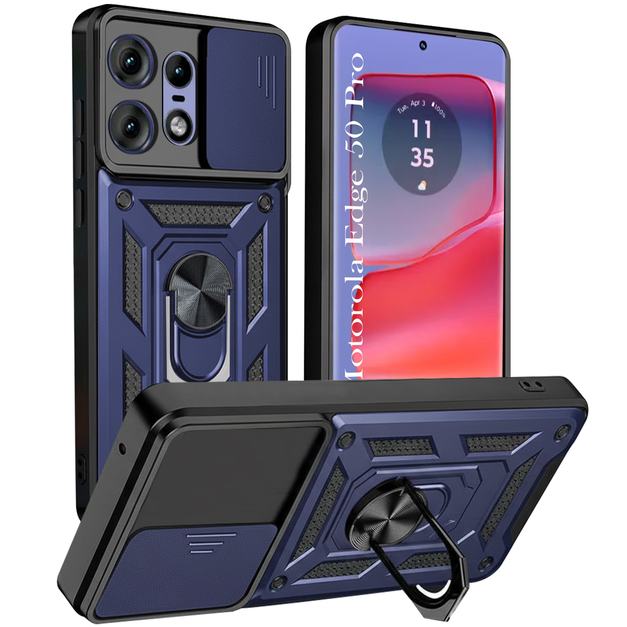For Motorola Moto Edge 50 Pro Back Cover Case (Hybrid Dual Armor Polycarbonate)
