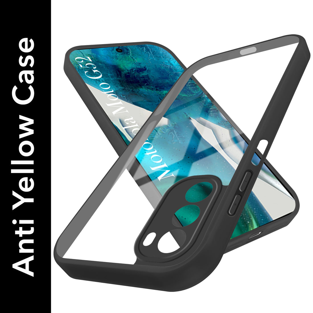 For Motorola Moto G52 5G Back Cover Case Ultra-Hybrid (Lifetime Anti Yellow | Anti Scratch | Crystal Clear Shockproof)