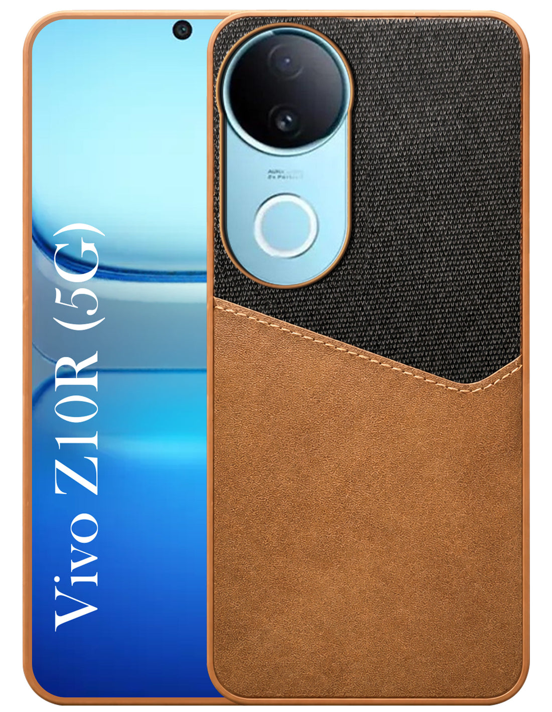 For Vivo iQOO Z10R Back Cover Case (Dual PU Leather Stitch | Professional Minimalist | Soft and Flexible)