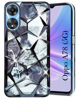 For Oppo A78 5G Back Cover Case (Dual Design Glitter Sparkle and Detachable Diamond Print Case | Soft and Flexible)