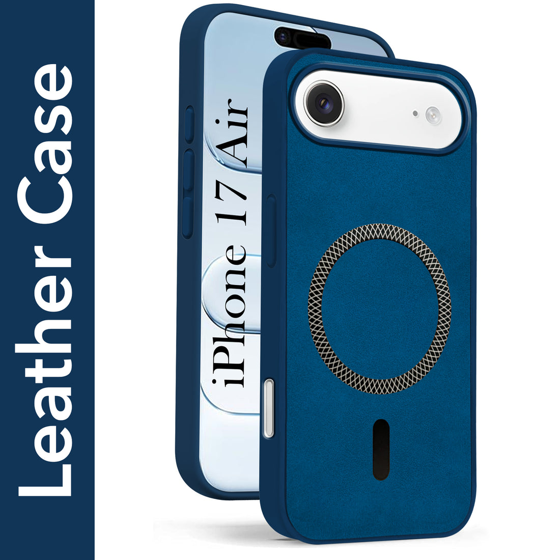 For Apple iPhone 17 Air Back Cover Case Leather Finish (MagSafe Compatible Wireless Charging | Soft Touch | Camera Bump Protection)