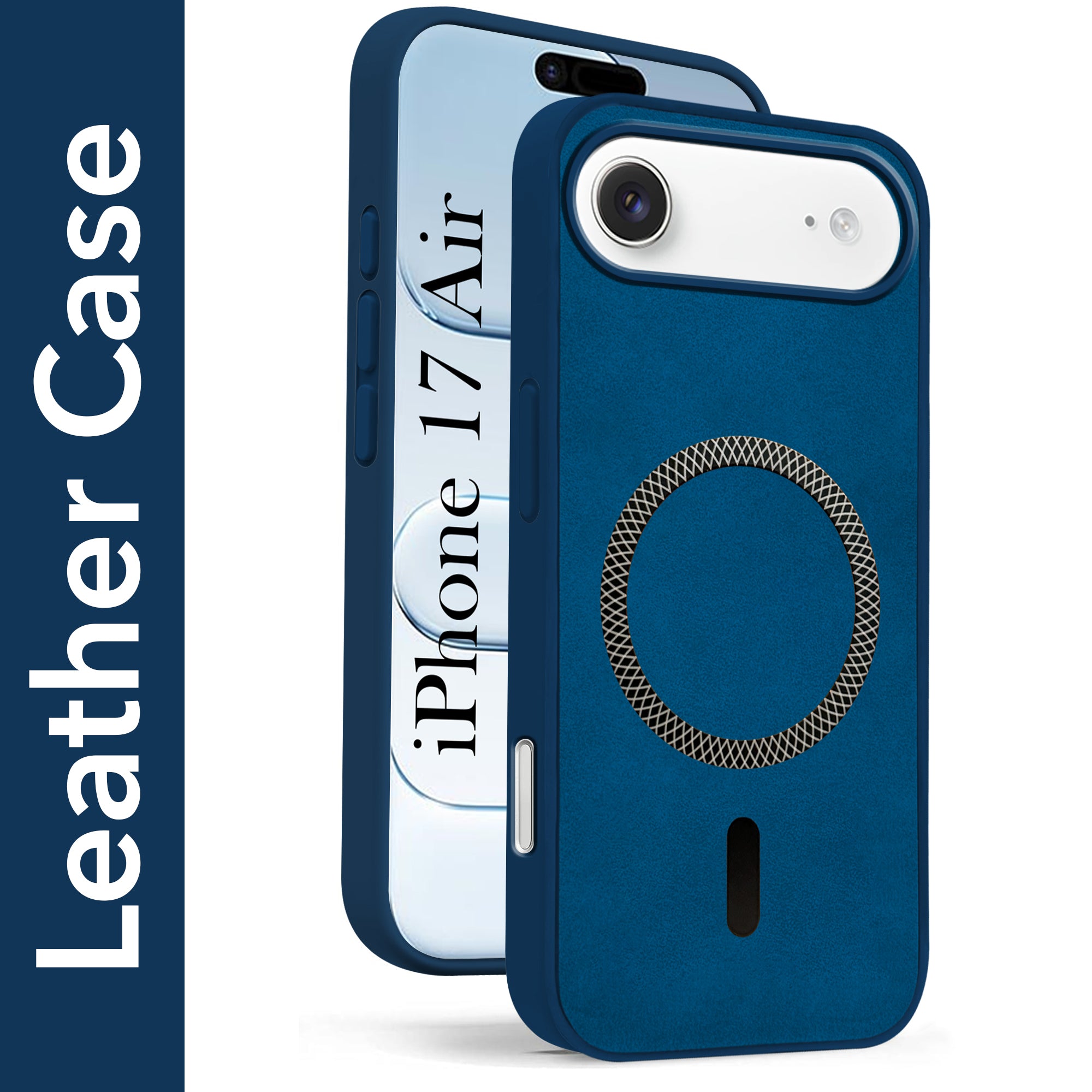 For Apple iPhone 17 Air Back Cover Case Leather Finish (MagSafe Compatible Wireless Charging | Soft Touch | Camera Bump Protection)