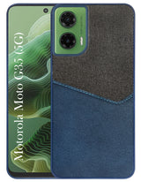 For Motorola Moto G35 Back Cover Case (Dual PU Leather Stitch | Professional Minimalist | Soft and Flexible)