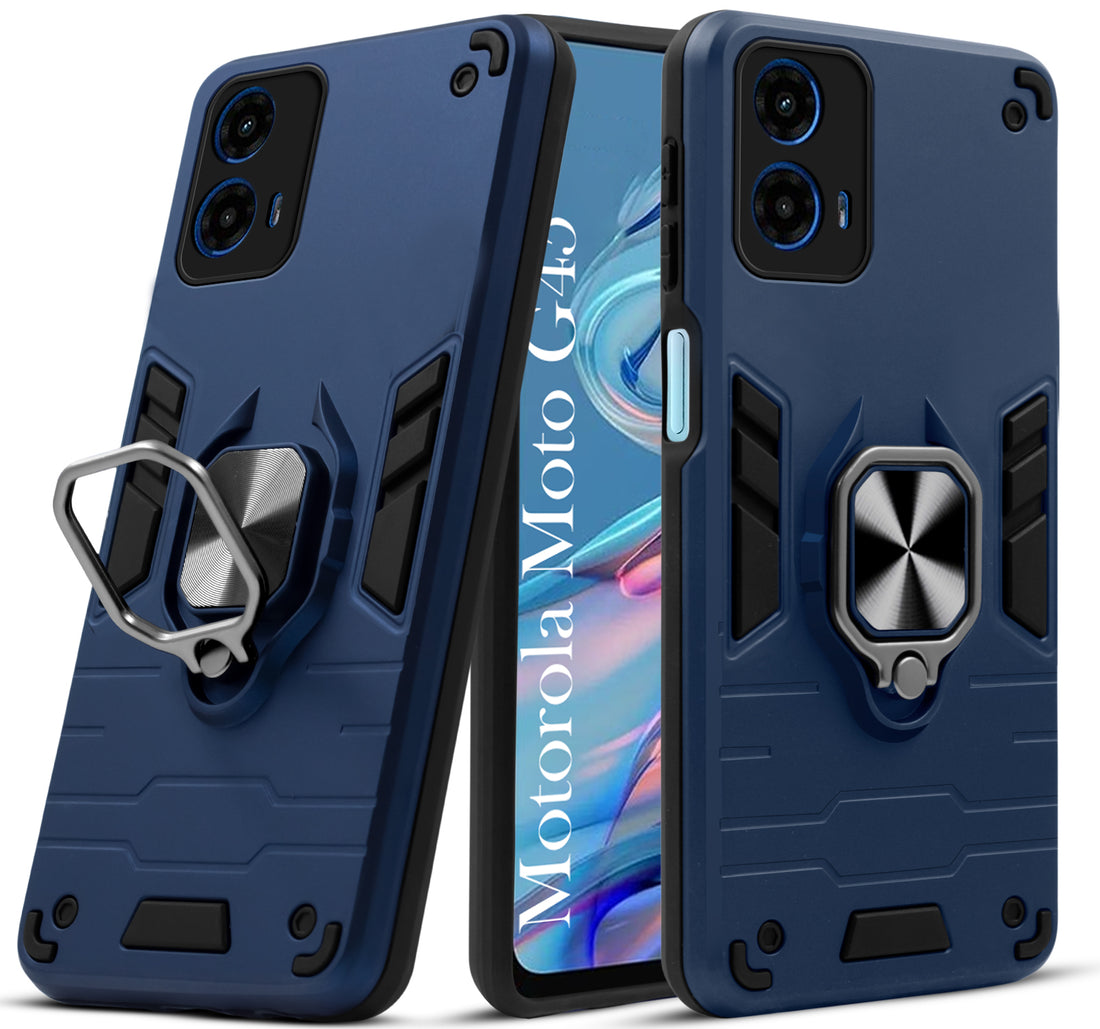 For Motorola Moto G45 Back Cover Case (Shockproof Polycarbonate Dual Layer Hybrid Armor)