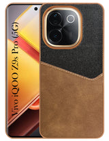 For Vivo iQOO Z9s Pro Back Cover Case (Dual PU Leather Stitch | Professional Minimalist | Soft and Flexible)