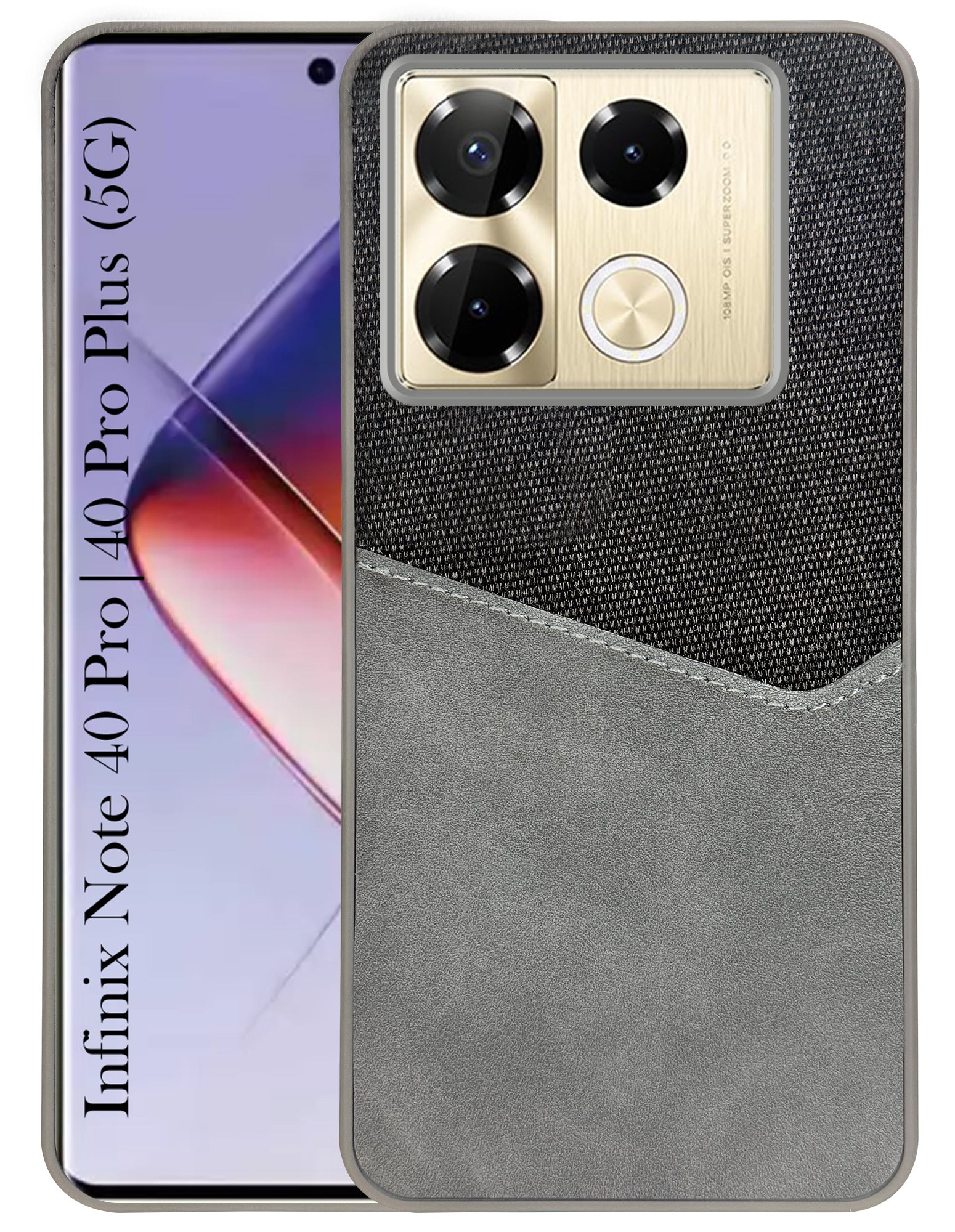 For Infinix Note 40 Pro 5G | Infinix Note 40 Pro Plus Back Cover Case (Dual PU Leather Stitch | Professional Minimalist | Soft and Flexible)