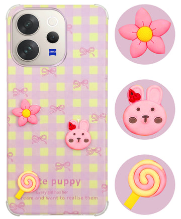For Vivo V70 | Vivo V70 Elite 5G Back Cover Case (3D Cute Cartoons | Hard Back Side Soft | Matte Premium Finish | HD Printing)