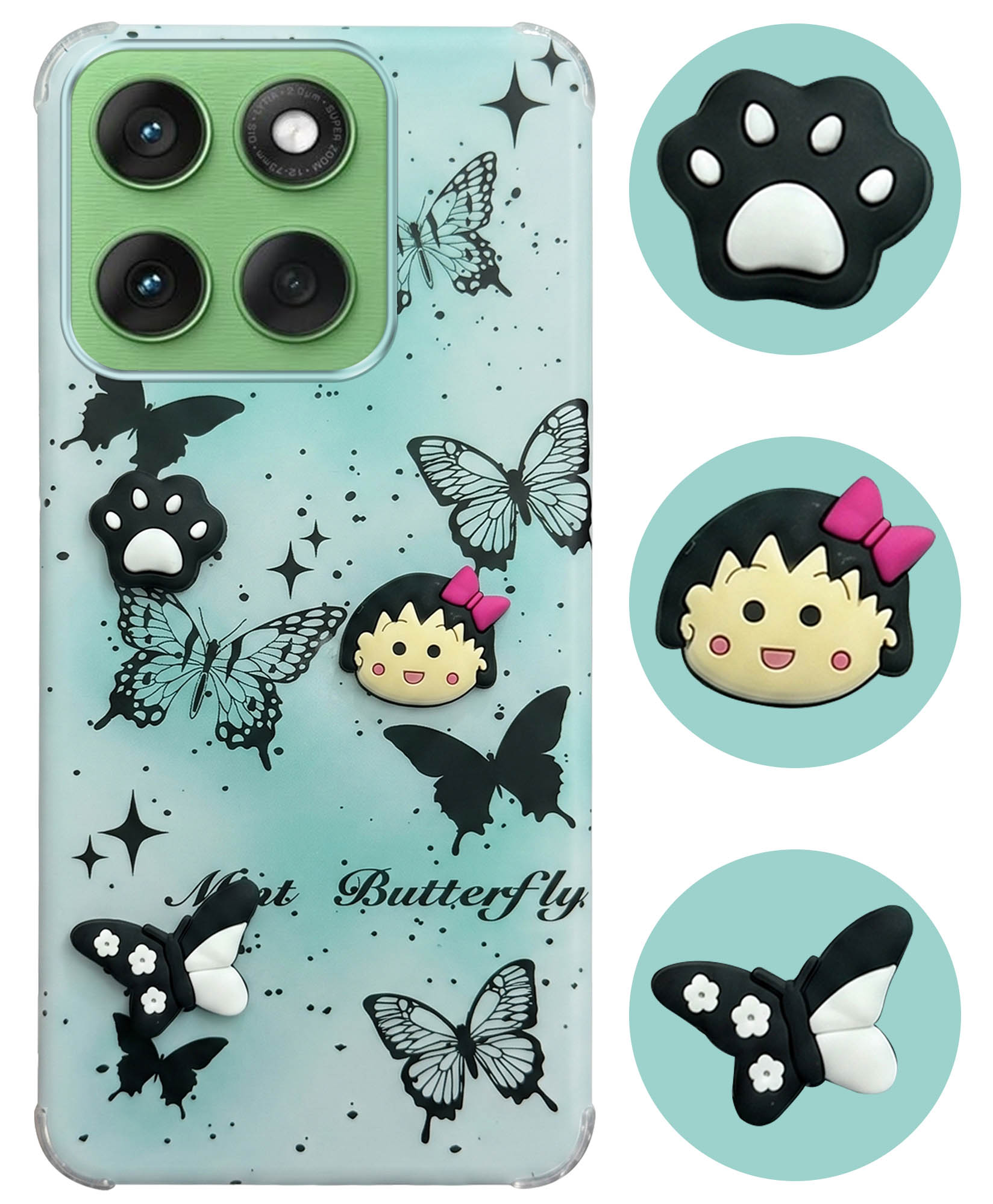 For Motorola Moto Edge 60 Back Cover Case (3D Cute Cartoons | Hard Back Side Soft | Matte Premium Finish | HD Printing)