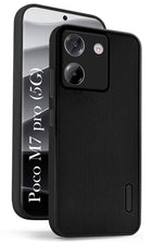 For Poco M7 pro 5G Back Cover Case (Textured Grip Design | Micro-Fiber Cloth Inside | Slim and Light Weight | Soft Touch and Feel | Black)