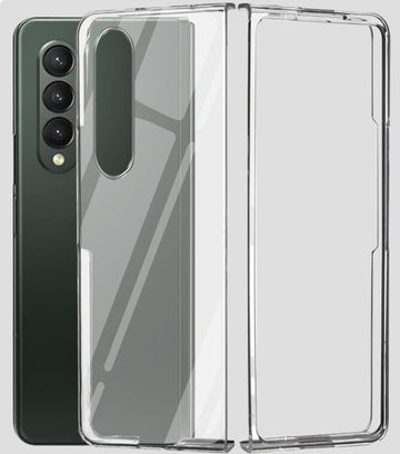 For Samsung Galaxy Z Fold 3 5G Back Cover Case (Hard Anti Yellow Clear Case | Sleek Hard Crystal Clear | Drop & Camera Protection | Shockproof